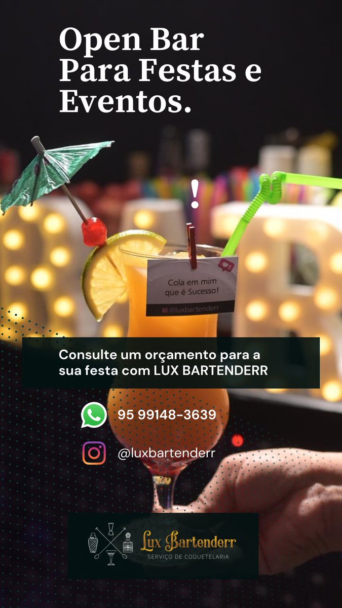 luxbartenderr's tweet photo. Open bar para sua festa! 🍹 https://t.co/GrKMRVqhPs