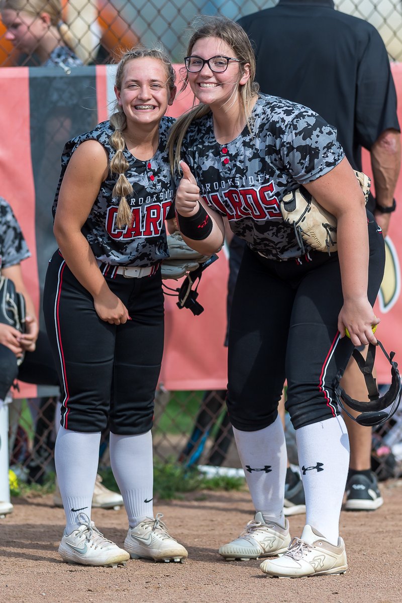 Greetings this afternoon at  Brookside from the Card's <a href="/HRTrowbridge/">haleytrowbridge</a> and <a href="/LindseyNader/">lindsey nader</a> before the start of action against Wellington. <a href="/bhs_softball17/">Brookside Softball</a> <a href="/Brookside_AD/">Brookside Athletics</a>
