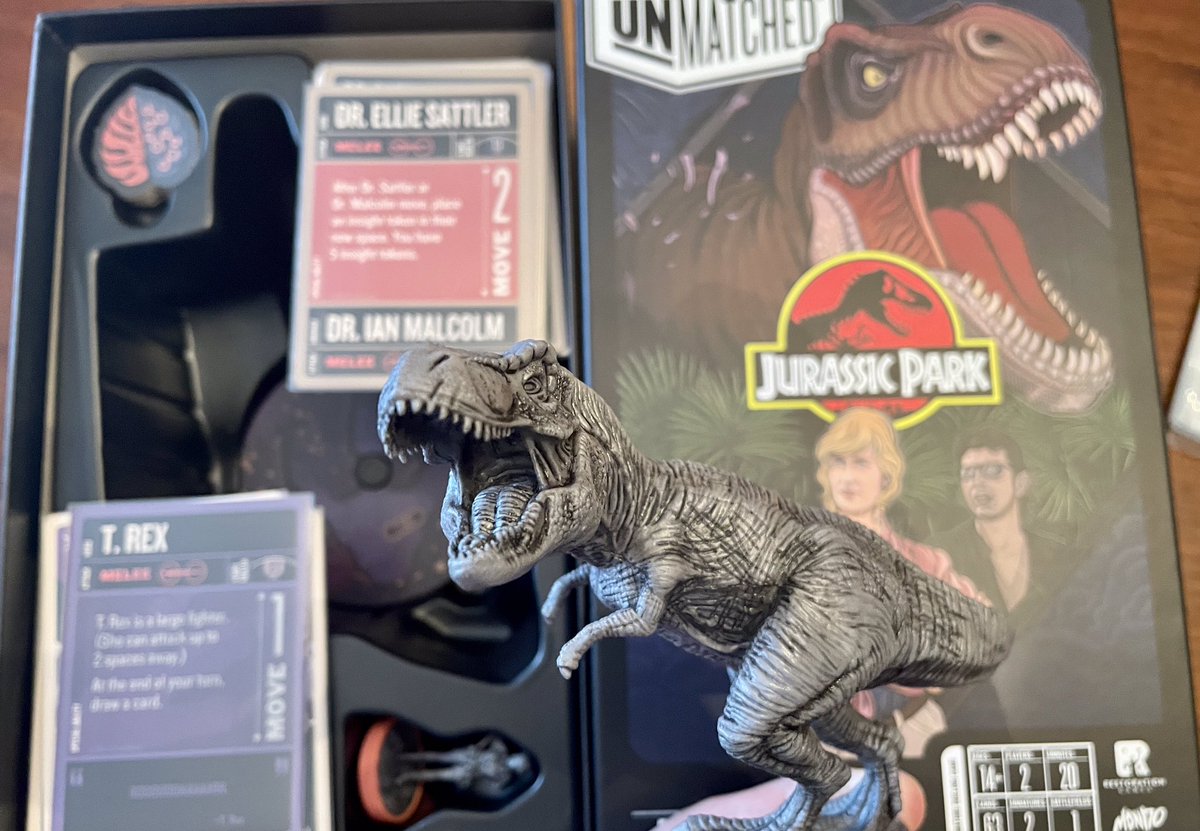 bgshield's tweet photo. This new #trex #UNMATCHED set is a lot of fun
#JurassicPark #boardgames #dinosaurs #tabletopgames #gamenight https://t.co/tLhGisjoTk