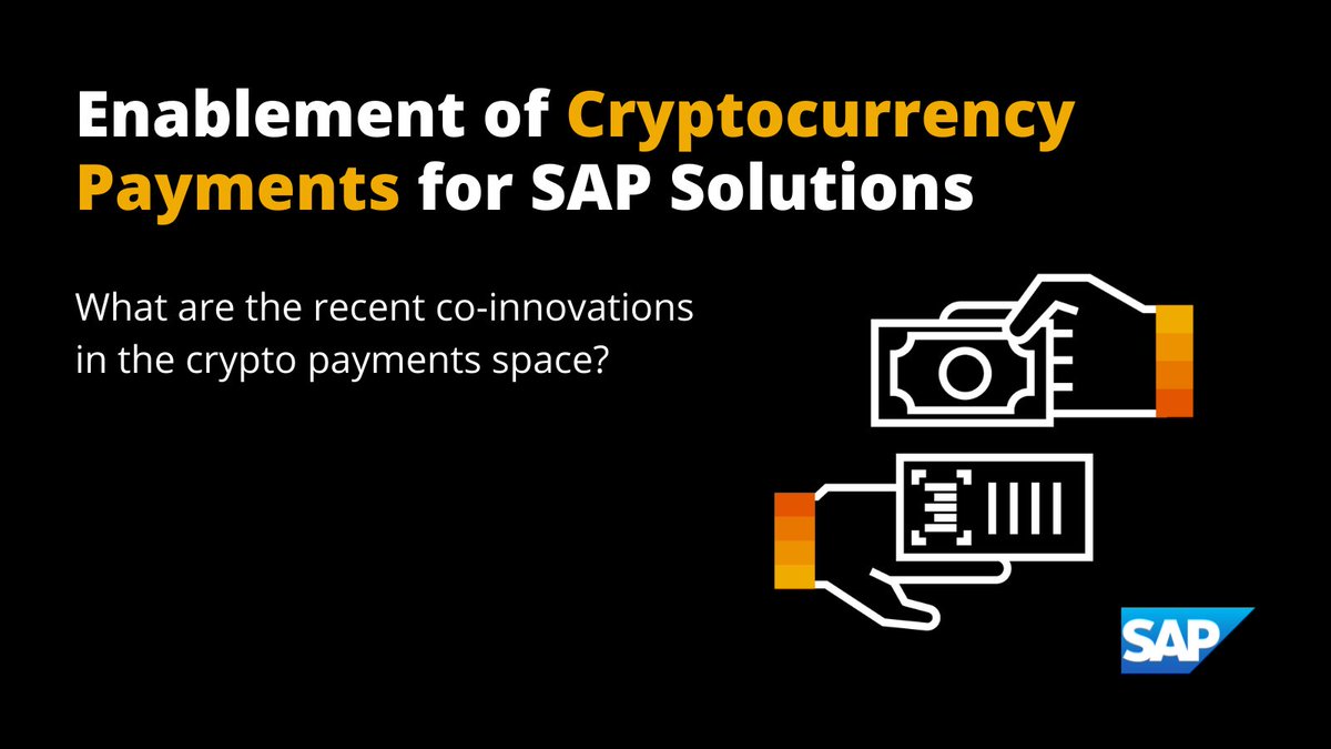 SAPCommunity's tweet photo. Excited about the adoption of #crypto?

Here are some use cases for the enablement of #cryptocurrency payments for SAP Solutions.

💱 https://t.co/nSk0ZMOoNG

#SAPCommerceCloud #SAPAriba #SAPSuccessFactors https://t.co/Ny0SeJYqpU