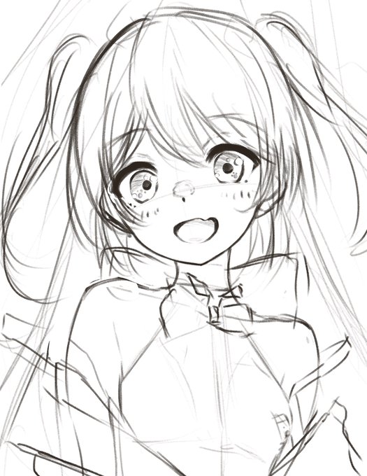 依頼絵が進みつつあるのでぺぱちゃんのラフ描いた??? 