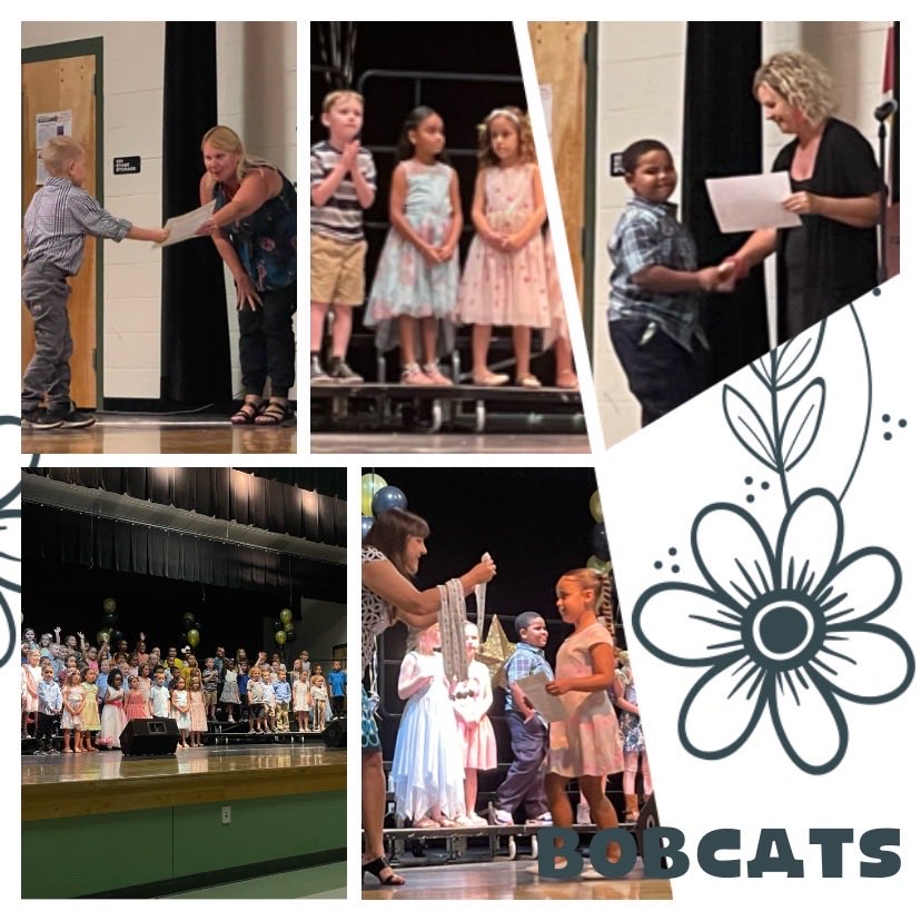 Kindergarten Moving Up Ceremony at EK8! Here they come 1st Grade! #TogetherWeIgniteRSHINE! #BobcatPride
