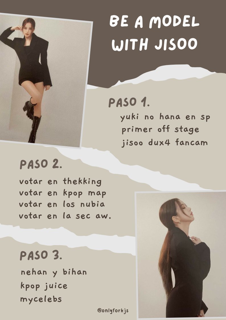 isforjisoo's tweet photo. 👠 | BE A MODEL WITH JISOO

• dinámica para poyar a #JISOO, recuerden q no hay fecha de inicio o fin!

블랙핑크 지수 #지수 #JISOO #ジス #블랙핑크지수 @BLACKPINK https://t.co/oXIhyFbyyF