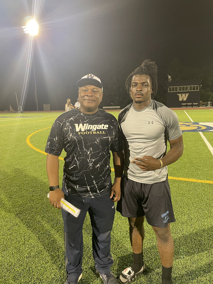 Thank you <a href="/RockJordan15/">Coach Jordan</a> <a href="/WingateFb/">Wingate Bulldogs Football</a> for the invite to compete at your camp tonight 💯