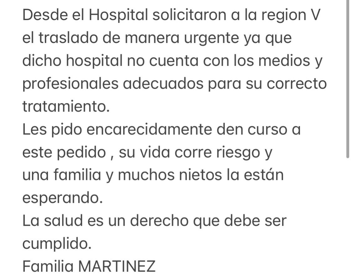 BrenCBrunetti's tweet photo. Derivación Urgente ! #DerechoALaSalud https://t.co/uMGaKY5Puh