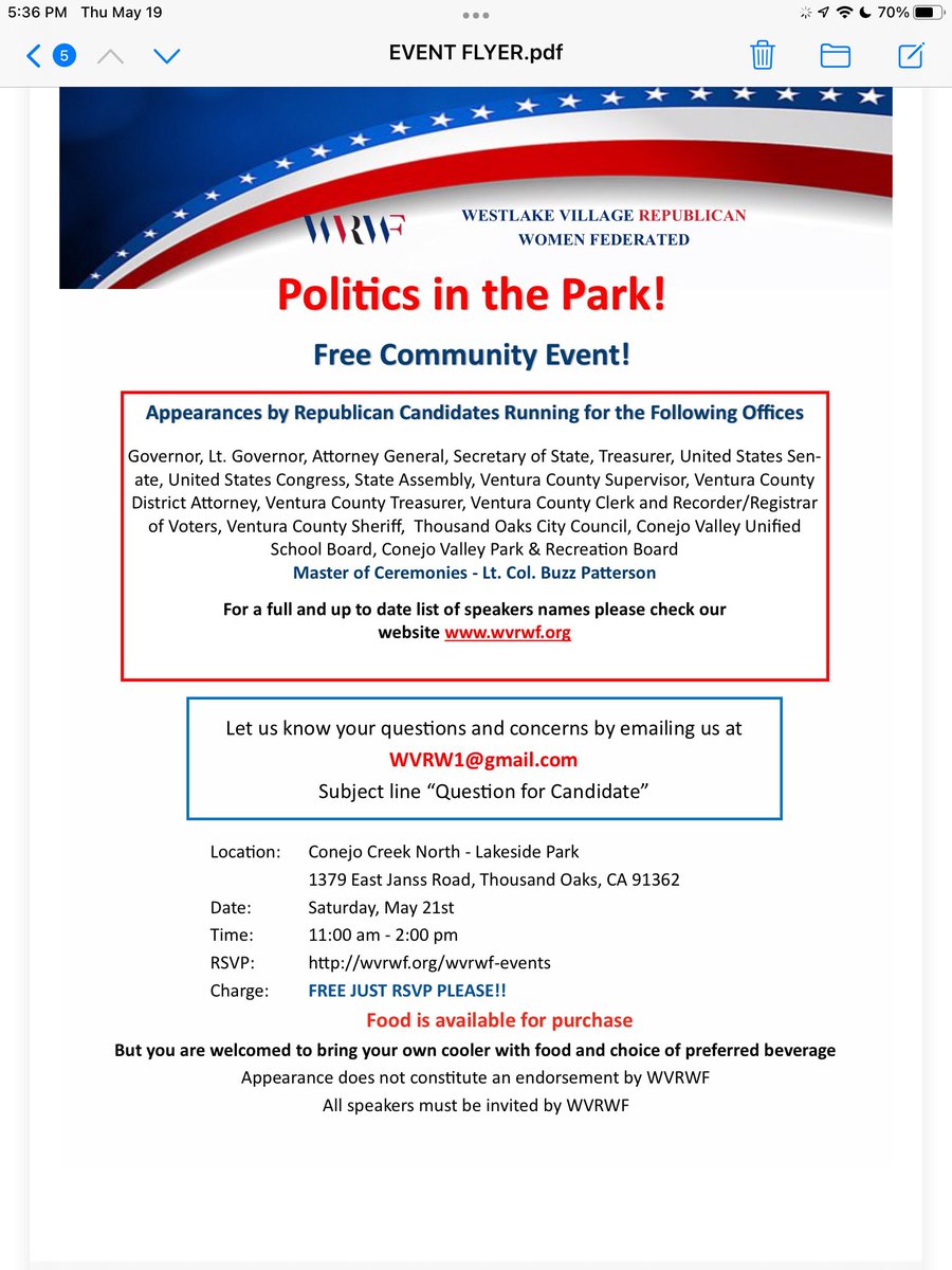 Hey Ventura County! C’mon out and let’s talk politics! 