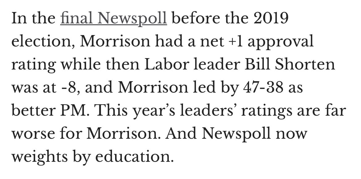 The tension between wanting to believe the polling and remembering the massive polling gap in the 2020 US election (despite supposedly improved methodology) is v real #AusVotes22