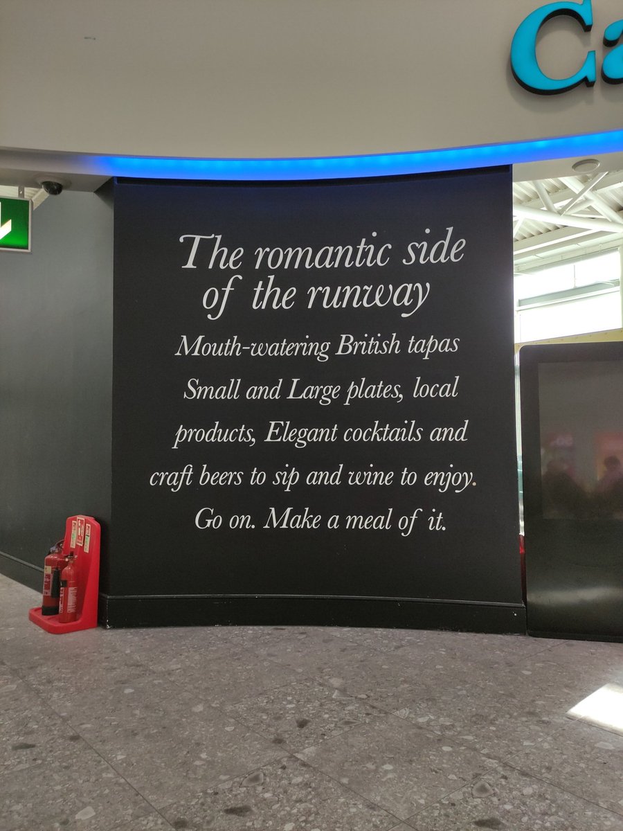 SCRaWL_Lit's tweet photo. If I have to fly, I always punish myself for the air miles carbon footprint by sitting in front of this sign at @NCLairport and getting wound up over the awful punctuation and syntax https://t.co/YVn6Hfe69W