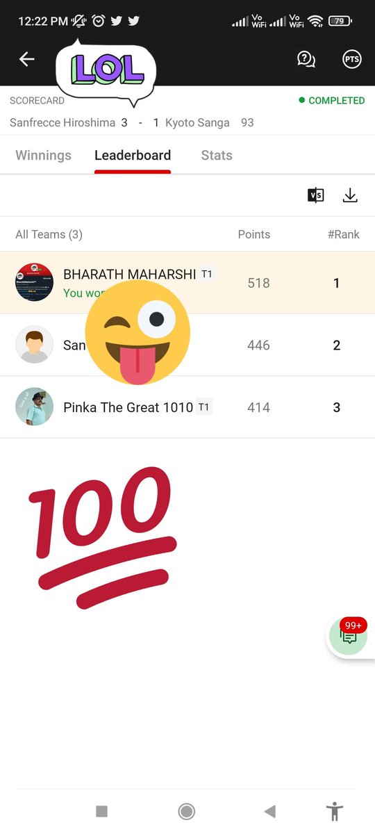 the_postergame's tweet photo. Ultra Cleansweep in #HIRvsKYS Match 😎🌟❣️💥❤🤩

Won all contests with big margin again🤩💥👑 
BharathMaharshi - it's a brand 😎

#jleague
#Football ⚽ #LaLigaSantander
#LaLiga  #PremierLeague #SerieA #AFCCup2022 #eFootball
#Dream11 @Dream11 #DutchLeague #ChampionsLeague https://t.co/gx2ldStHaI