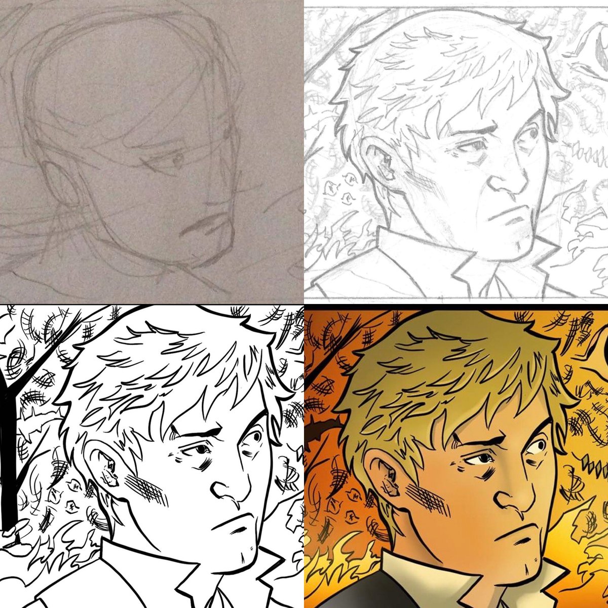 angelicacomics's tweet photo. I #love the creative process. Here’s another great panel, from concept &amp; pencils, to inks and then finally colours, it just came together beautifully. Thanks guys for a great job!! #angelicacomics #artist #art #comics #drawing #illustration #sketch #digitalart #draw https://t.co/kDz9GeqY3r