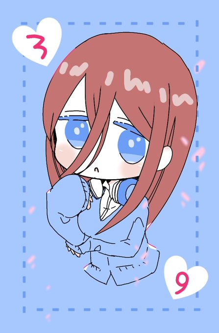ぱんねこ🐼さんがTwitterに投稿した中野三玖(五等分の花嫁)のイラスト。