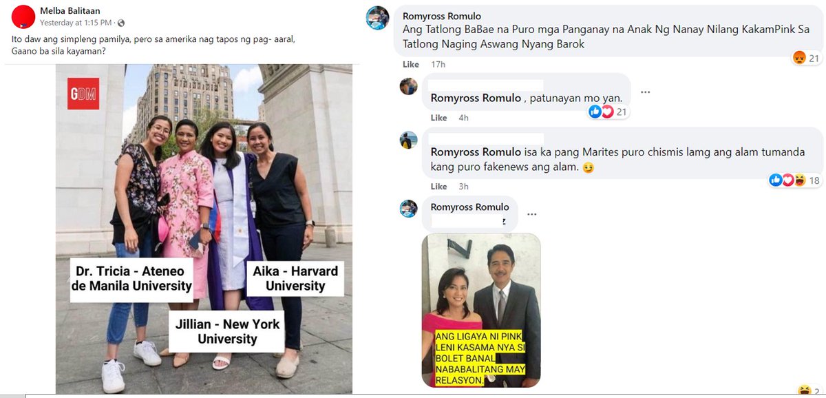 IAmBailey06's tweet photo. @amfheads paki report din po itong si Romyross na nag comment sa post nitong si Melba. https://t.co/LLykYSu0F1