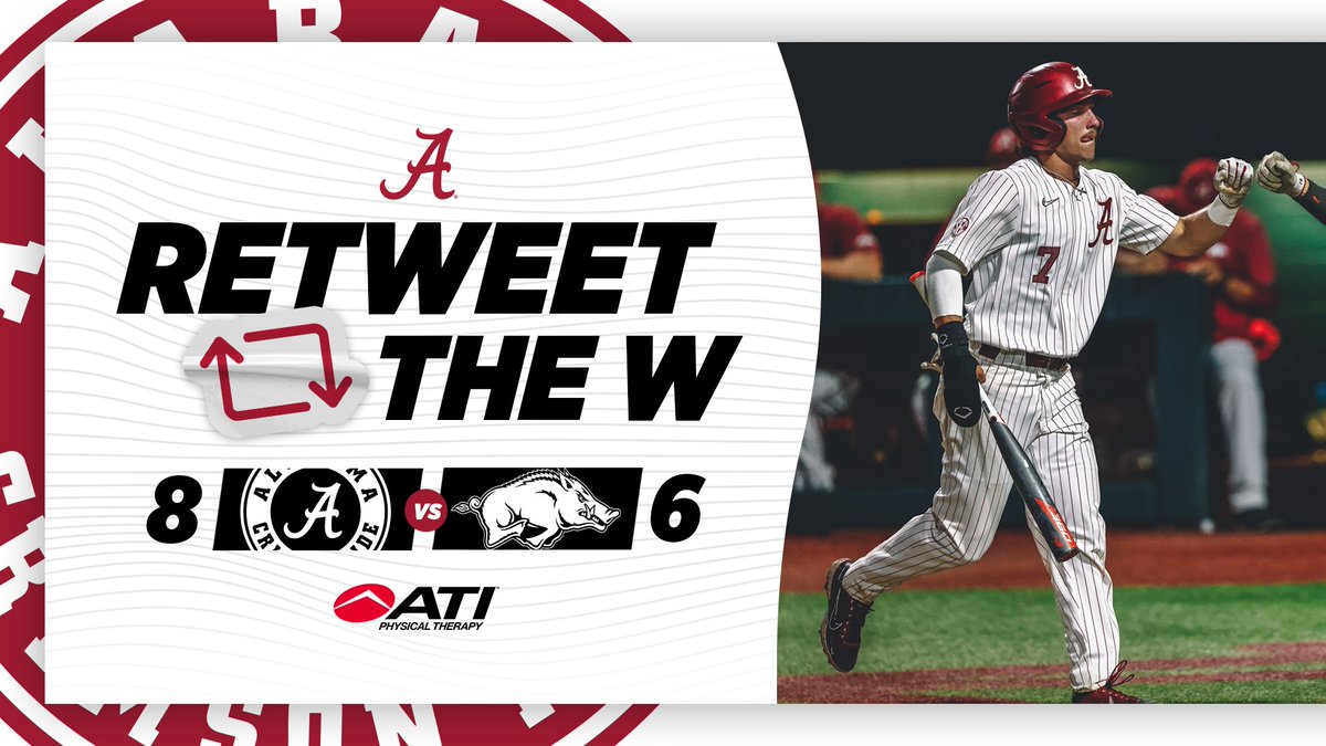 Friday night W to even the series ⚾

#RollTide | <a href="/AlabamaBSB/">Alabama Baseball</a>