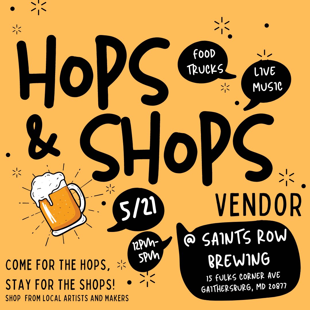 shelbyblondell's tweet photo. TOMORROW! I’ll be in #moco #rockville at the new @saintsrowbeer  for the first #makersofmaryland  #hopsandahops of the season! 
You may know me for 🎸 but tomorrow I’ll be out with incredible maker friends and my product #THESHELLER 

See you soon! https://t.co/8YhMfCK97j