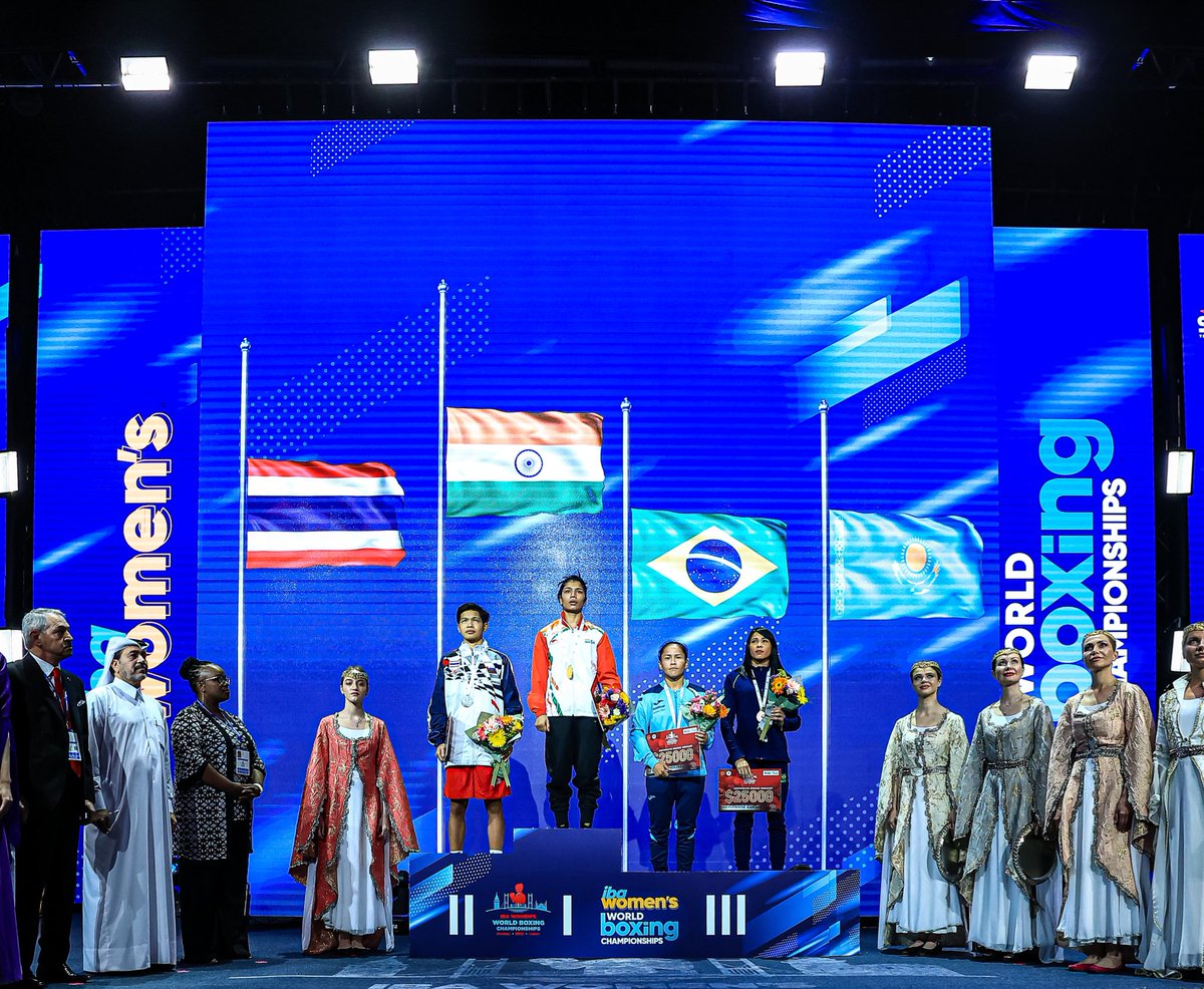 DrBhardwajTulsi's tweet photo. 𝟐𝟎𝟐𝟐 𝐖𝐎𝐑𝐋𝐃 𝐂𝐇𝐀𝐌𝐏𝐈𝐎𝐍! 🥇
It's finally after culmination of years of hardwork and perseverance. India, congratulations to #NikhatZareen
#WorldBoxingChampionship
#IBAWWC2022 🥊🥇🇮🇳 https://t.co/PILzCLM5Gi