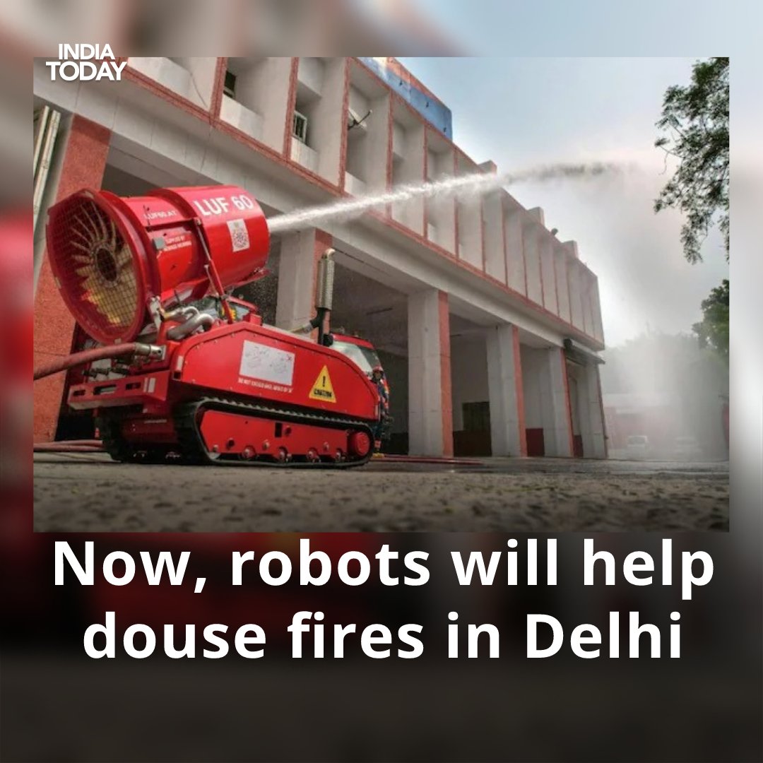 IndiaToday's tweet image. Delhi government has inducted two remote-controlled robots into the city’s firefighting fleet that will have greater accessibility and be able to douse fires in hard-to-reach places

Read more: intdy.in/gfjodv | @JournoAshutosh 

#Delhi #Firefighting #FirefightingRobots