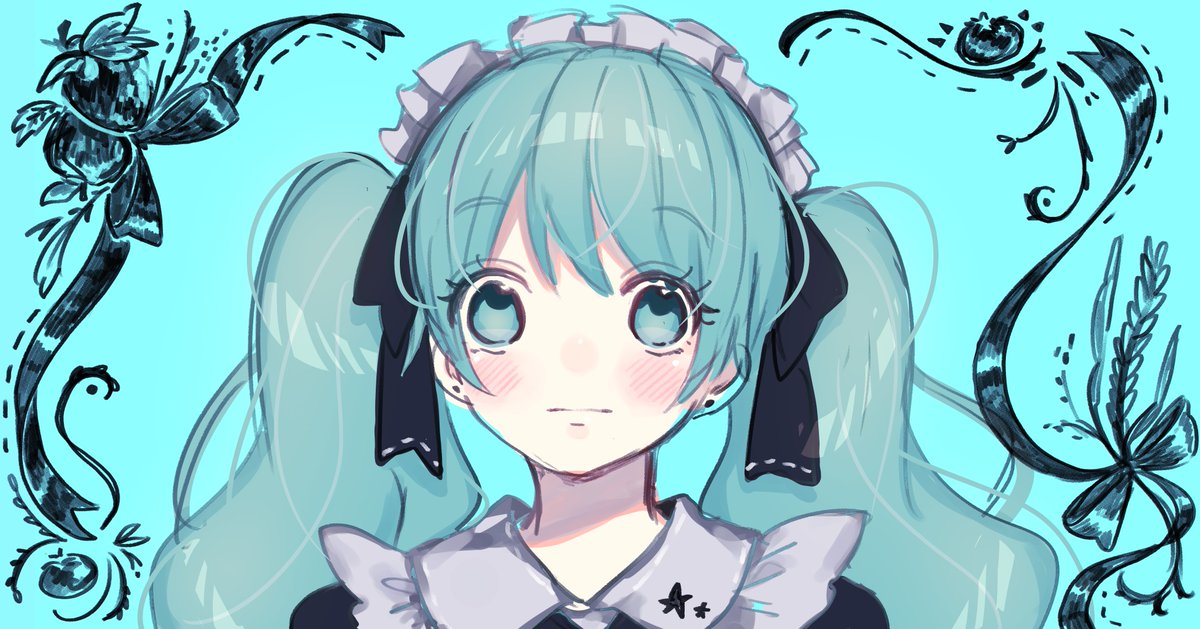 初音ミク 「メイドミク 」|波風ぼんのイラスト