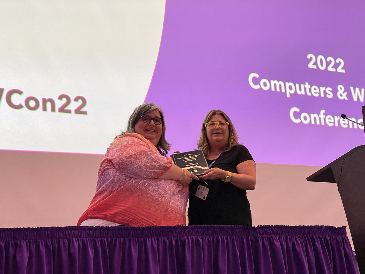 #cwcon22 Michelle Eble and Angela Haas honored as Computers and Composition Charles Moran awardees!