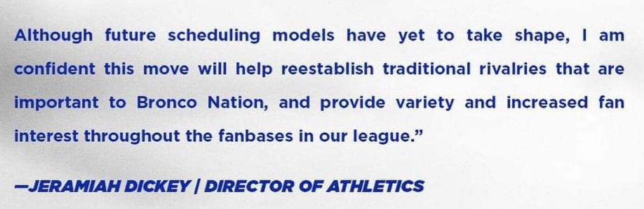 MikeFPrater's tweet photo. Dickey released statement today regarding MW football eliminating divisions - and here is the best part ... #SoCurious https://t.co/5WhpEAV3Gi