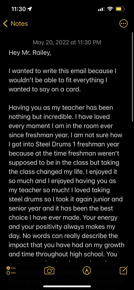 theAaronRailey's tweet photo. I needed this reminder today from an @RBHSGators graduating senior student on his final day of high school. This is definitely an email I will save for the rough days. @LexingtonOne teachers we make a difference, whether you realize it or not. #Impact https://t.co/ABWXgXzwNx