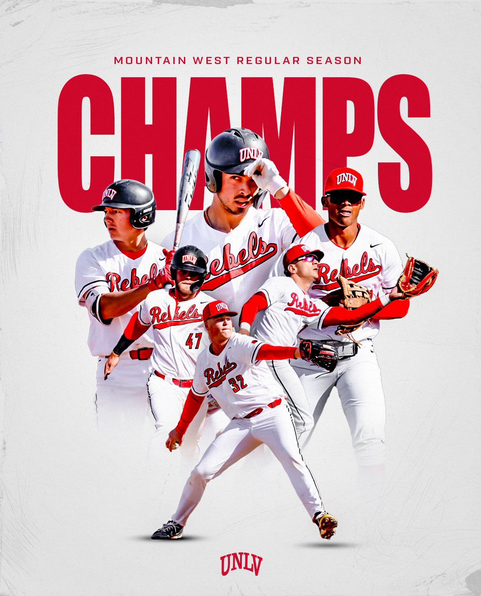 unlvbaseball's tweet image. The Hustlin’ Rebels have clinched the 2022 Mountain West regular season title AND the No. 1 seed for the MW Tournament‼️⚾️😤

#BEaREBEL