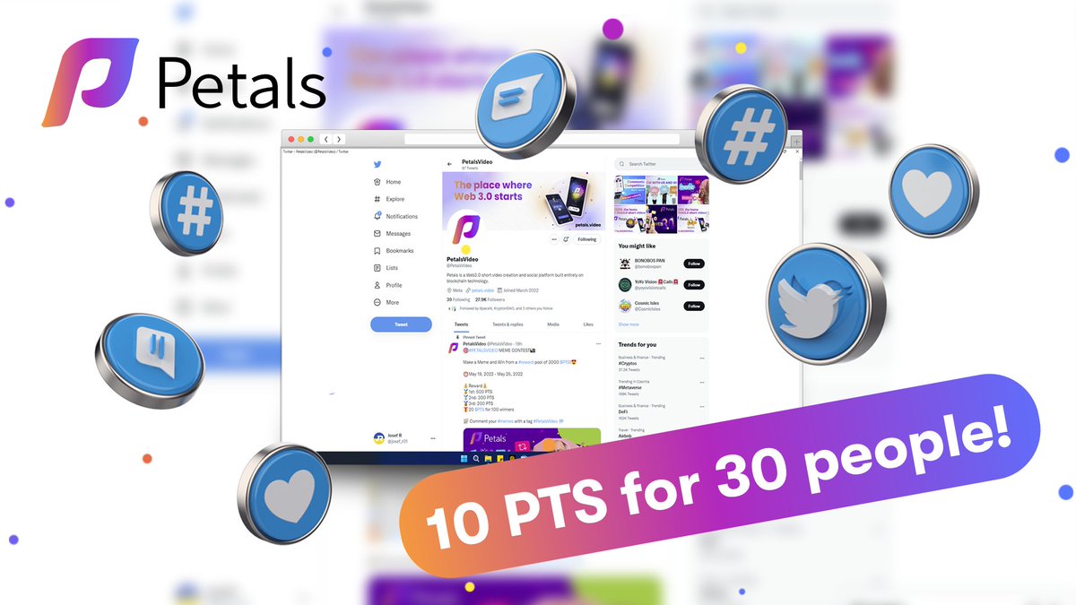 PetalsVideo's tweet photo. 🎉Invitation to join our growing community🎉

🎁 Take part in ""#PETALSVIDEO Twitter Building #Giveaway - Day 2"" for a chance to win 10 $PTS each for 30 participants

1️⃣Follow @PetalsVideo
2️⃣Like, RT &amp; tag 3 friends
3️⃣Join https://t.co/jb4WhwneW7

#PTS #events https://t.co/iTV4aWNOrG
