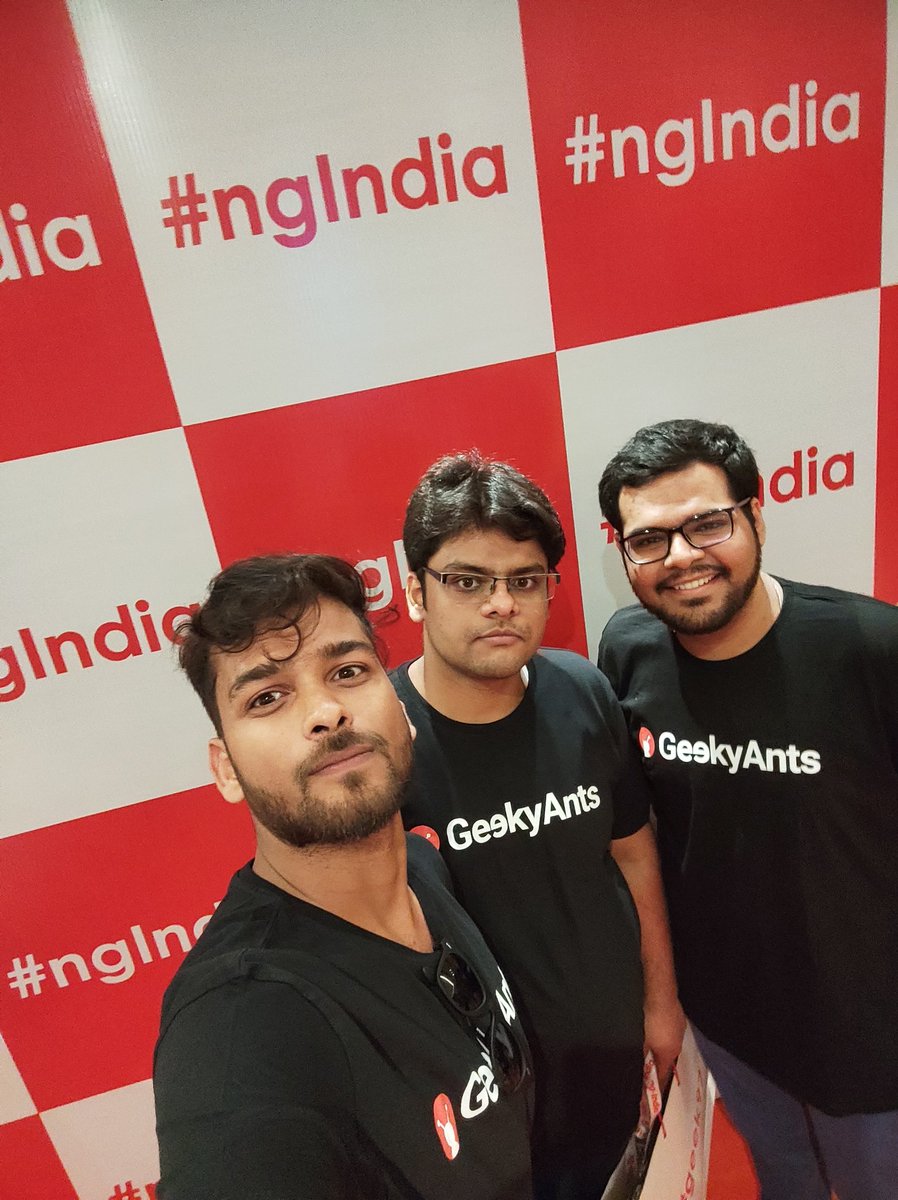 Manav1020Goel's tweet photo. Geeking out at #ngIndia with fellow geeks 😇 
@geekyants https://t.co/vbpKSUBhja
