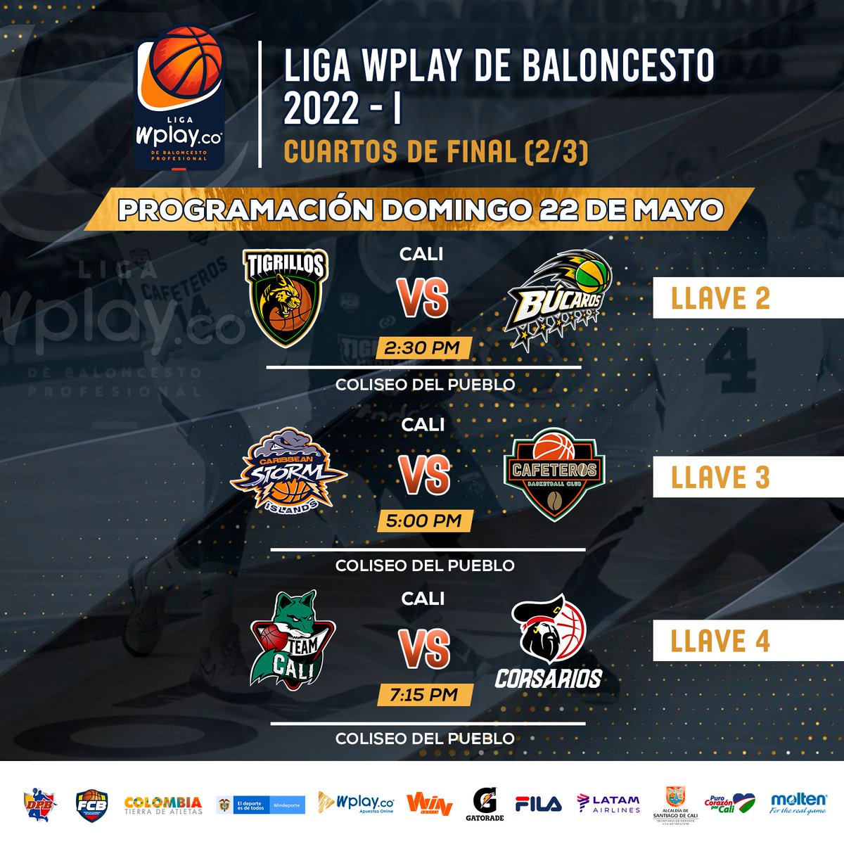 DPB_Colombia's tweet photo. ¡Programación del fin de semana! 

Conoce la programación de los días 27 y 28 de la #LigaWplayDeBaloncesto🔥 

#ColombiaModoBasket🇨🇴 https://t.co/00HsvRSSOe
