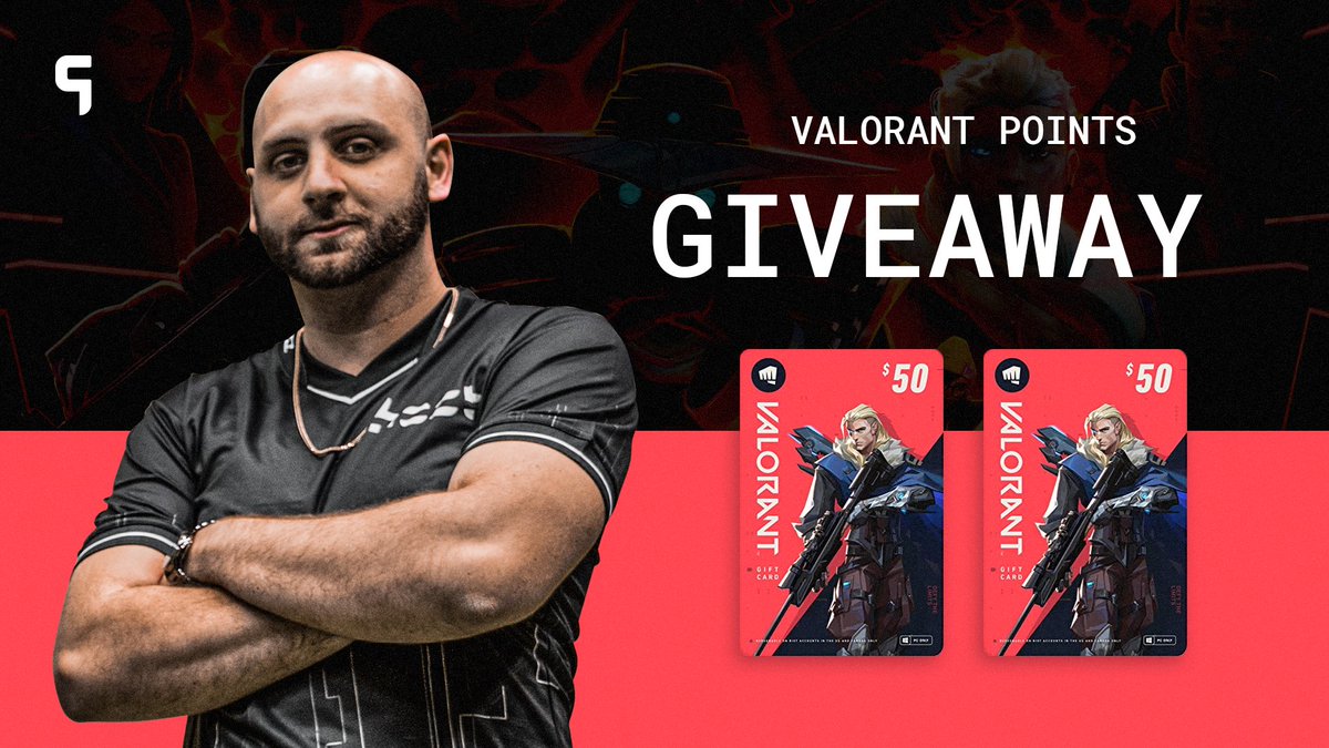 NiSMO_VAL's tweet image. 2X $50 VALORANT GIFT CARD GIVEAWAY

TO ENTER -
✅ FOLLOW @NiSMO_VAL &amp;amp; @GhostGaming
✅ LIKE + RETWEET
✅ TAG A FRIEND

WINNERS DRAWN 5/27. MUST HAVE PAYPAL 😊