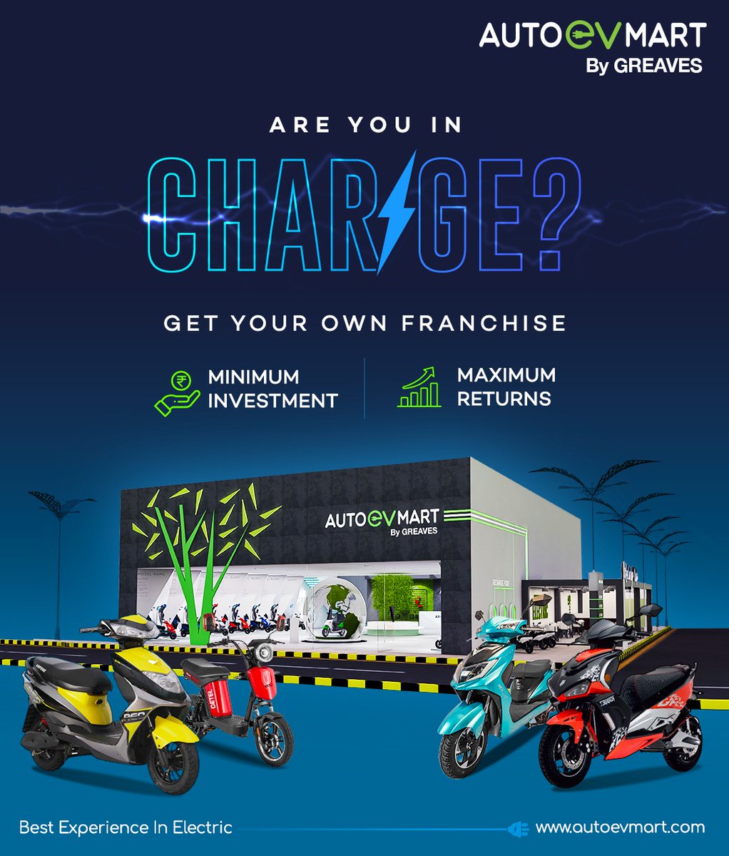 Become a part of India’s fastest-growing electric 2-wheeler industry. Get your own franchise today!

Click this to sign-up: autoevmart.com/become-a-franc…

#AutoEVmart #ElectricScooter #Electric2Wheelers #ElectricTwoWheelers