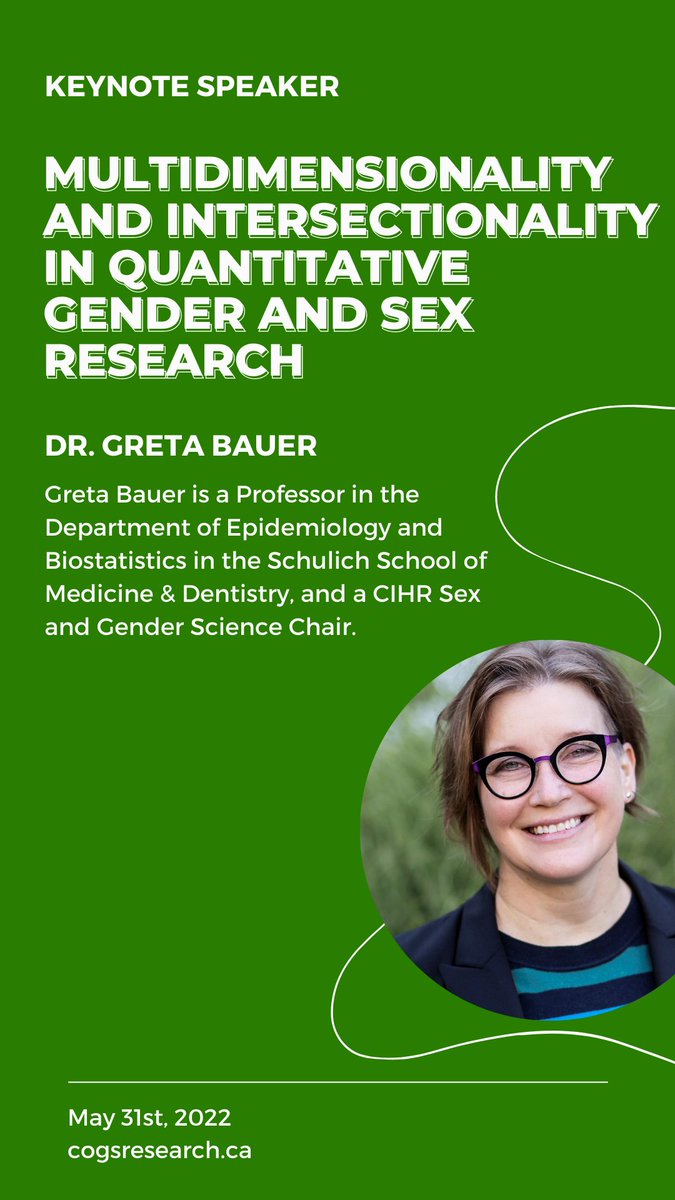 COGS 22 begins next weekend on Sunday, May 29th - We are looking forward to keynote presentations from Dr. Sarah Richardson and Dr. Greta Bauer!