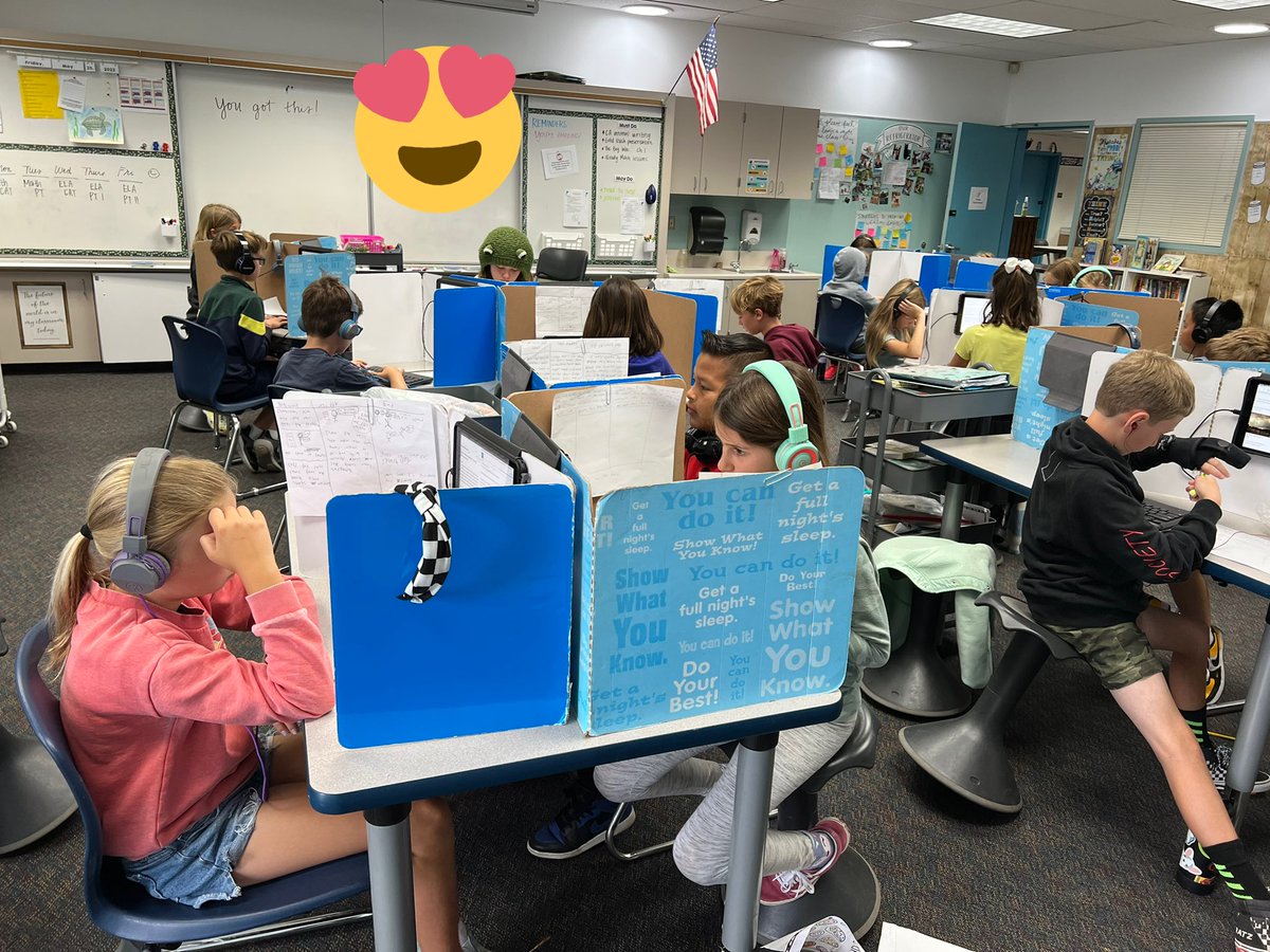 Couldn’t be more proud of my students as they persevered on their challenging assessments this week. When they asked for paper clips to hang up their graphic organizers as they typed their writing, I almost teared up! 😭♥️ #proudteacher #eusdtweets