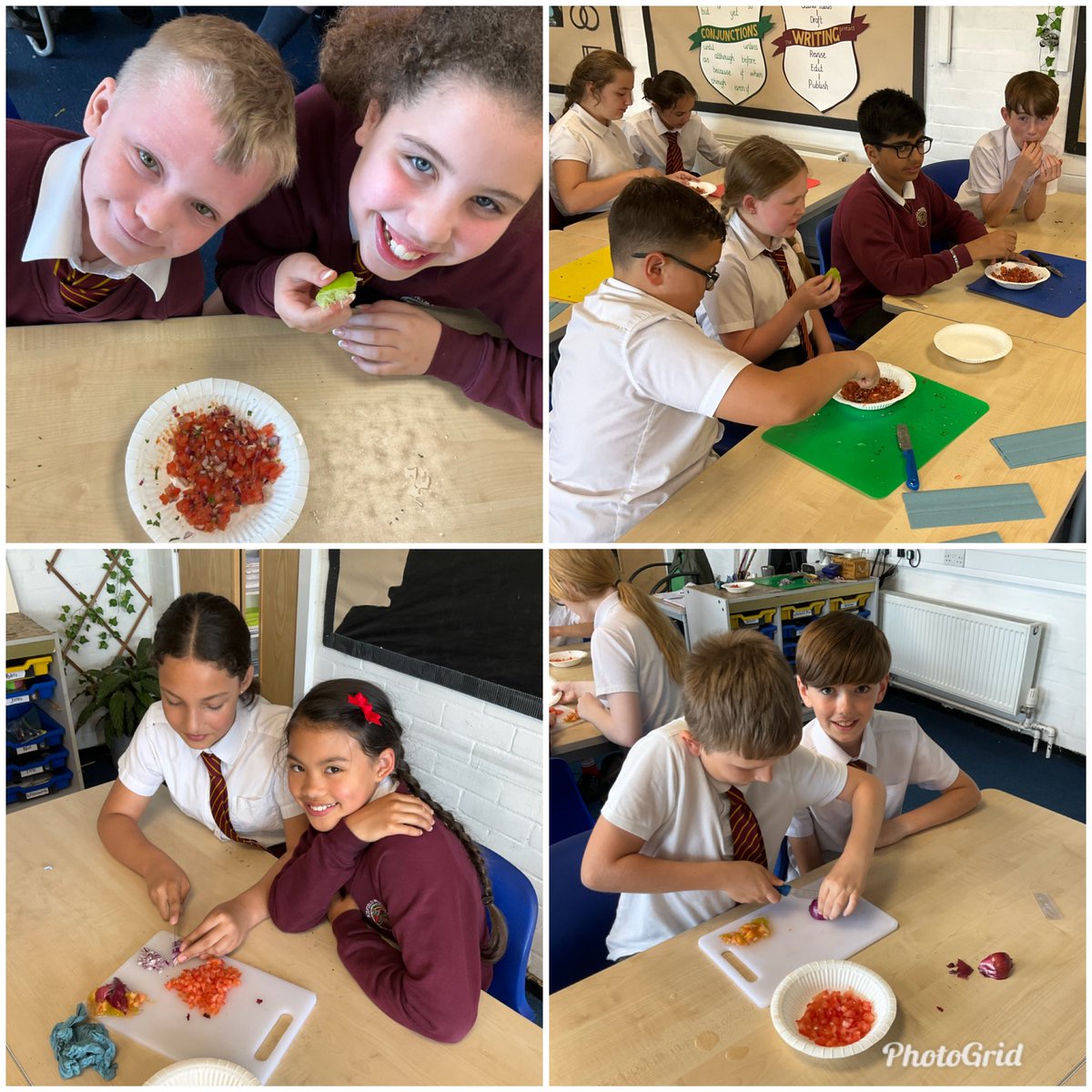 midf1eldprimary's tweet photo. We were honing our knife skills today in Y6 @midf1eldprimary We made salsa as part of our world foods project in DT. #DiscoveringMidfieldsTalent #DTECH22 #DTrocks #ExcitingMoments https://t.co/i5iklZ9sWN