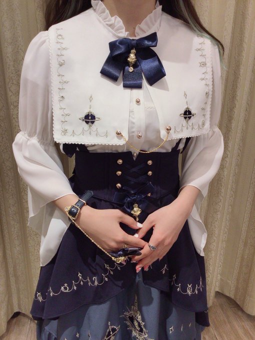 Amavel Astrologie Planète スカート＆天文柄ブラウス