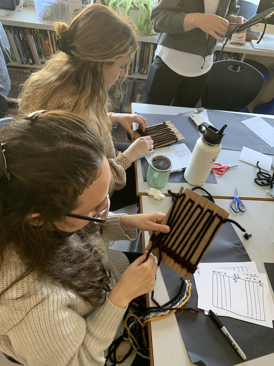 Grateful to <a href="/petitsgriffons/">Petits Griffons</a> <a href="/Katporter04/">Katherine Porter</a> <a href="/mrpjohnsen/">Peter Johnsen</a> for facilitating our afternoon “Weaving Together” workshop. Thx for sharing your learning from Nora Stogan about the story &amp; significance of weaving w/us #sharedexperience #reciprocity <a href="/RichmondSD38/">Richmond Schools</a> #sd38learn