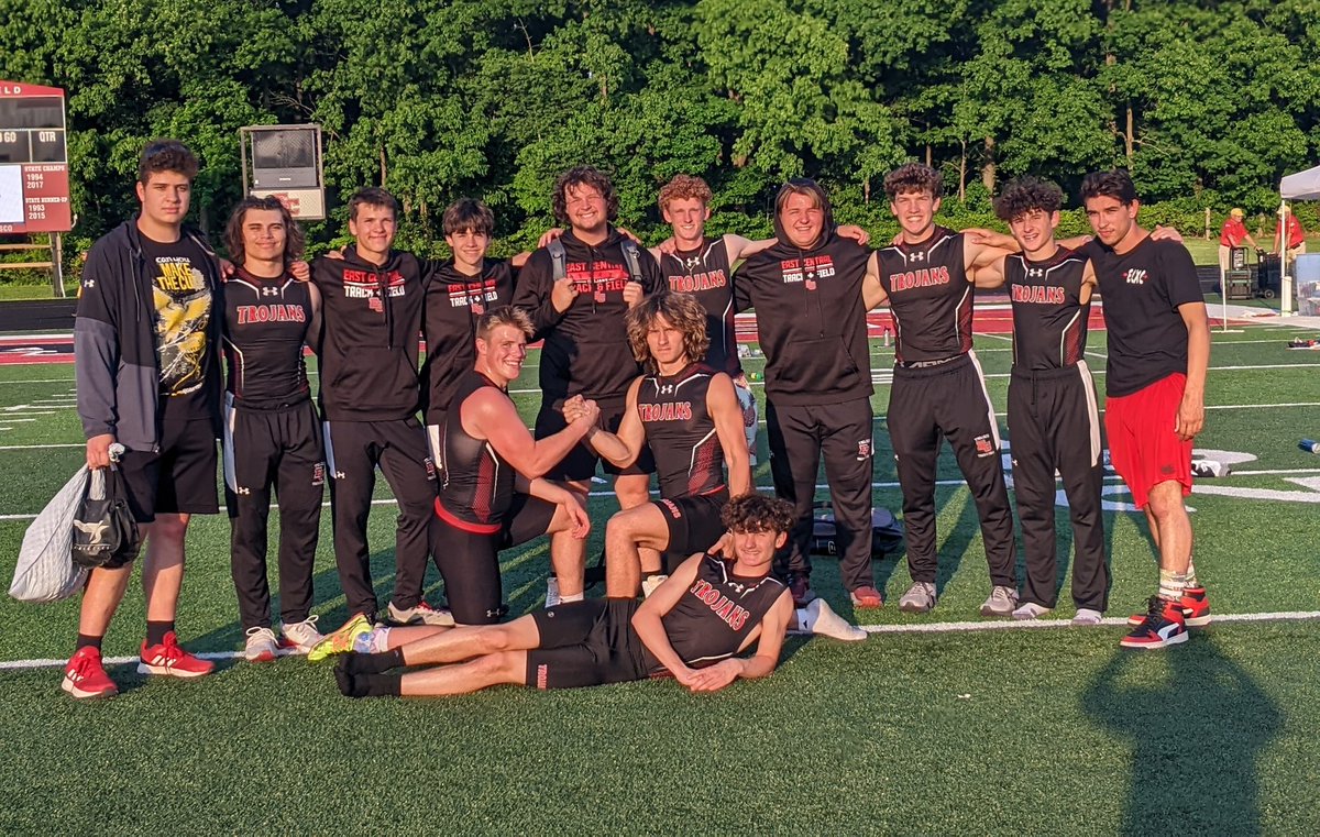 ECentralTrack's tweet photo. Words can't express how proud I am of these boys! They placed 7th at conference last week. We made them work very hard this past week and it showed! There were so many PRs. They left it all on the track. Congratulations for placing 3rd! 

@ECTrojanSports @CoachMeganEC https://t.co/q7sOgJR2D5