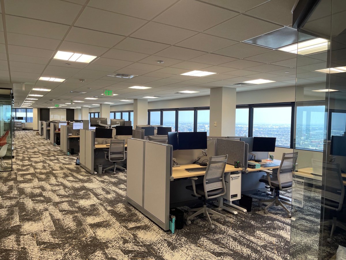 marmanino's tweet photo. We have a new office in Denver! The new space promotes collaboration, has a great view of downtown, and has arcade games and a margarita machine. Providing an enjoyable work environment is important at @Armanino, so I hope our team enjoys the new specs and features! https://t.co/90mK1SuuEg