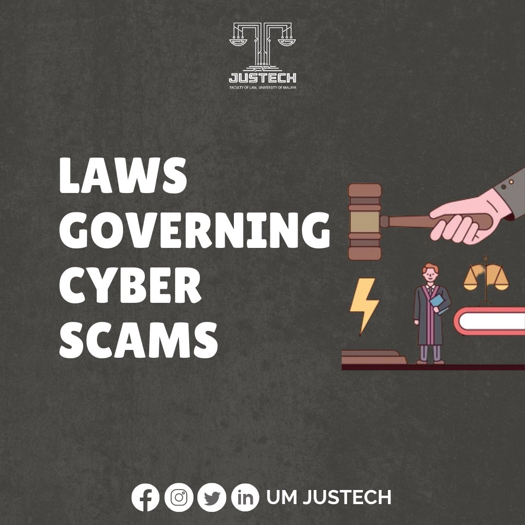 umjustech's tweet photo. [Cyber Scams: The governing laws]

If unfortunately you are deceived by the scammers, and fall into their antics, what are the solutions to your despair?

Register for ‘Was I JustScammed?’ at https://t.co/bOA4vrYWMh

#UMJusTech #BridgingTechnologyAndJustice https://t.co/1VRFGhbJJZ