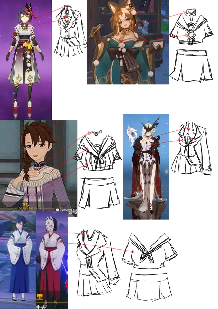 Narukami and Watatsumi School Uniform design idea

#GenshinImpact #kokomi #RaidenShogun