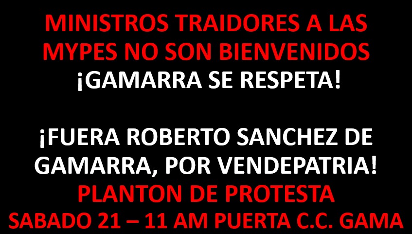 javier_contmar's tweet photo. Ante la negativa de implementar #salvaguardias los empresarios de Gamarra anuncian protesta para recibir al ministro @RobertoSanchP. https://t.co/4pzV4PlLUY