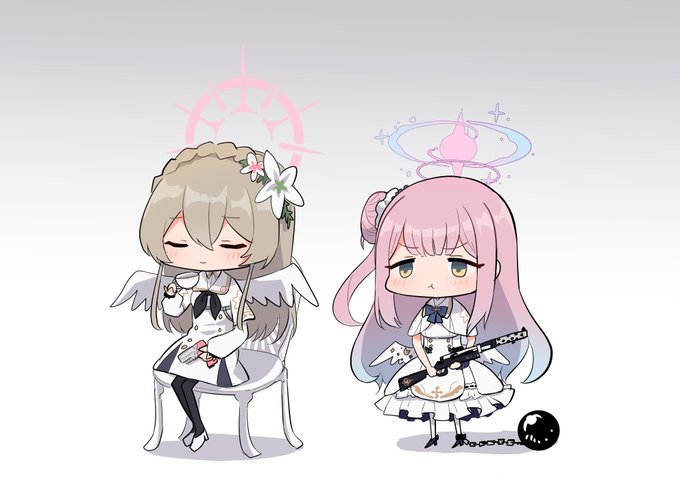 ティーパーティー実装されたらナギサは勝利モーションで椅子に座ってお茶飲んでて欲しいしミカは囚人の足枷付けられてて欲しい 