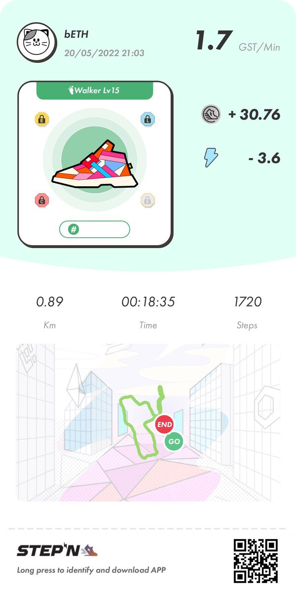 bnBeth_solvax's tweet photo. I made $1649.93 from walking today ON #BSC . 👟❤️🙏🏼 

16.8 Energy⚡️= 84 minutes⏱
Earnings💰: 144.77 GST = $1987.69 USD
Repairs🛠: 24.6 GST = $337.76 USD

Thank you🙏🏼@stepnofficial‼️

#StepN $GST $GMT $SOL $BNB #MoveToEarn #cryptocurrency #NFT #RunToRetirement #HealthAndWealth https://t.co/RVCRnFFf1z