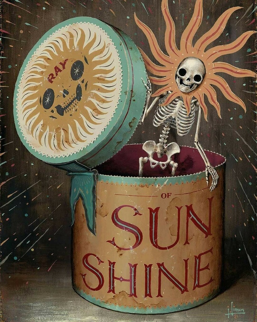 wowbywow's tweet photo. 'Ray of Sunshine' by Jason Limon (@jasonlimon)
β’
#jasonlimon #fineart #skulllovers #skeletonart #originalart #skullart #contemporarypainting #newcontemporaryart #acrylicpainting #popsurrealism #surrealpainting #darksurrealism https://t.co/HuuJnKiDyb https://t.co/El6jz9LUIv