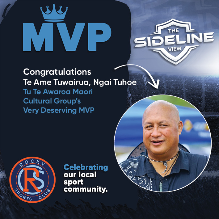 RockySportsClub's tweet photo. 👏 Congratulations to Tu Te Awaroa Maori Cultural Group’s 
Very Deserving MVP, Te Ame Tuwairua, Ngai Tuhoe.  

Congratulations Te Ame from all of us at the Rocky Sports Club 👍
 #9904RO
#SidelineView #Community #SupportLocal https://t.co/x5rWm2pjiK