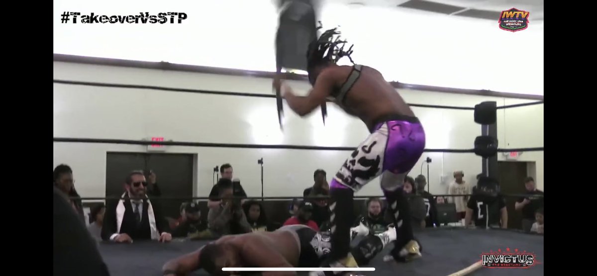 SmarkPsychPod's tweet photo. After a Grueling Fight with @TheRevRonHunt @jboujii picks up the win with a assist from a FLAMING CROC!!!!! #TakeoverVsSTP @INVICTUSProWre1 @indiewrestling https://t.co/7tEvnhLIrY