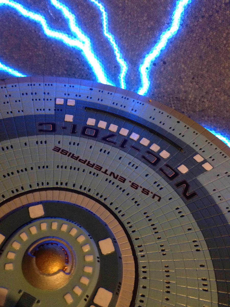 CaptainFoley's tweet image. My Enterprise C model. Would you call this picture shield strike? #startrek #enterprise #ambassadorclass #model