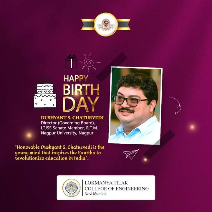 LTCE_Official's tweet photo. Honorable Dushyant S. Chaturvedi, is the young mind that inspires the Sanstha to revolutionize education in India.
Sir, Wishing you a very Happy Birthday!
#birthdaywishes #happybirthday #birthday #wishes #leader #ltjss #ltce #navimumbai #mumbai #Maharashtra https://t.co/4aA25LvU1v