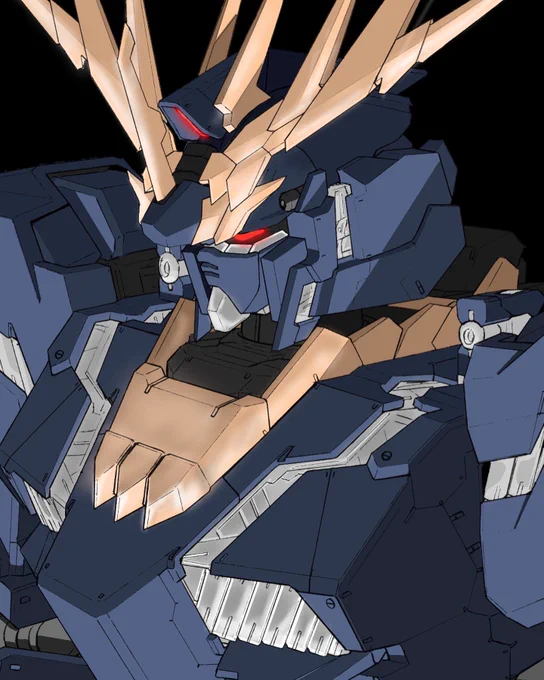 8ヶ月前に描いたバンシィと比較
サイコフレームが結構リアルになったのでは? 