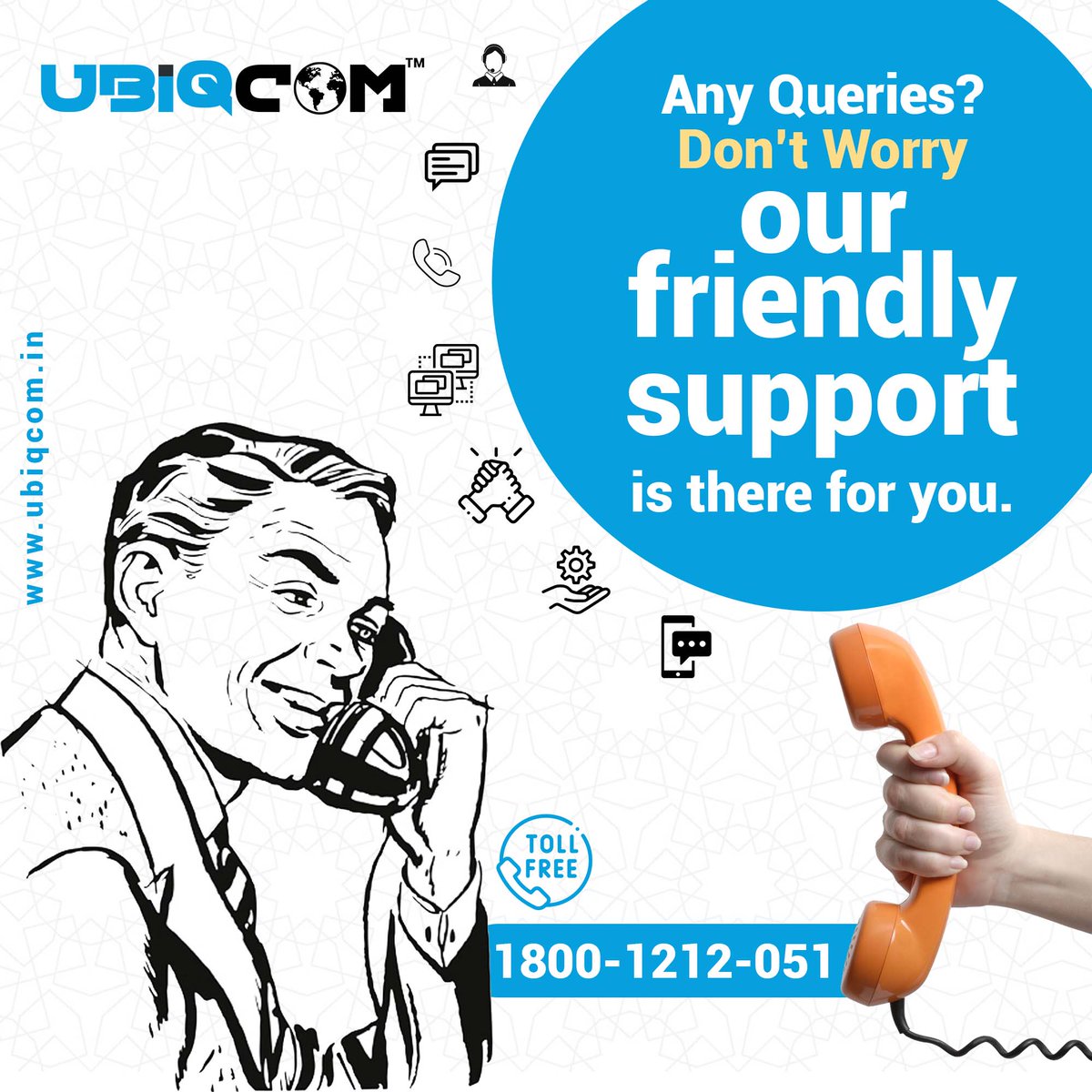 ubiqcom's tweet photo. Searching for an easy way to resolve your technical query?
Just reach out to UBIQCOM at 1800-1212-051 and get friendly support.
.
.
#AlwaysCustomerFirst #TimeToUbiqcom #ConnectWithUs #customersupport https://t.co/hKY9ZTDyro