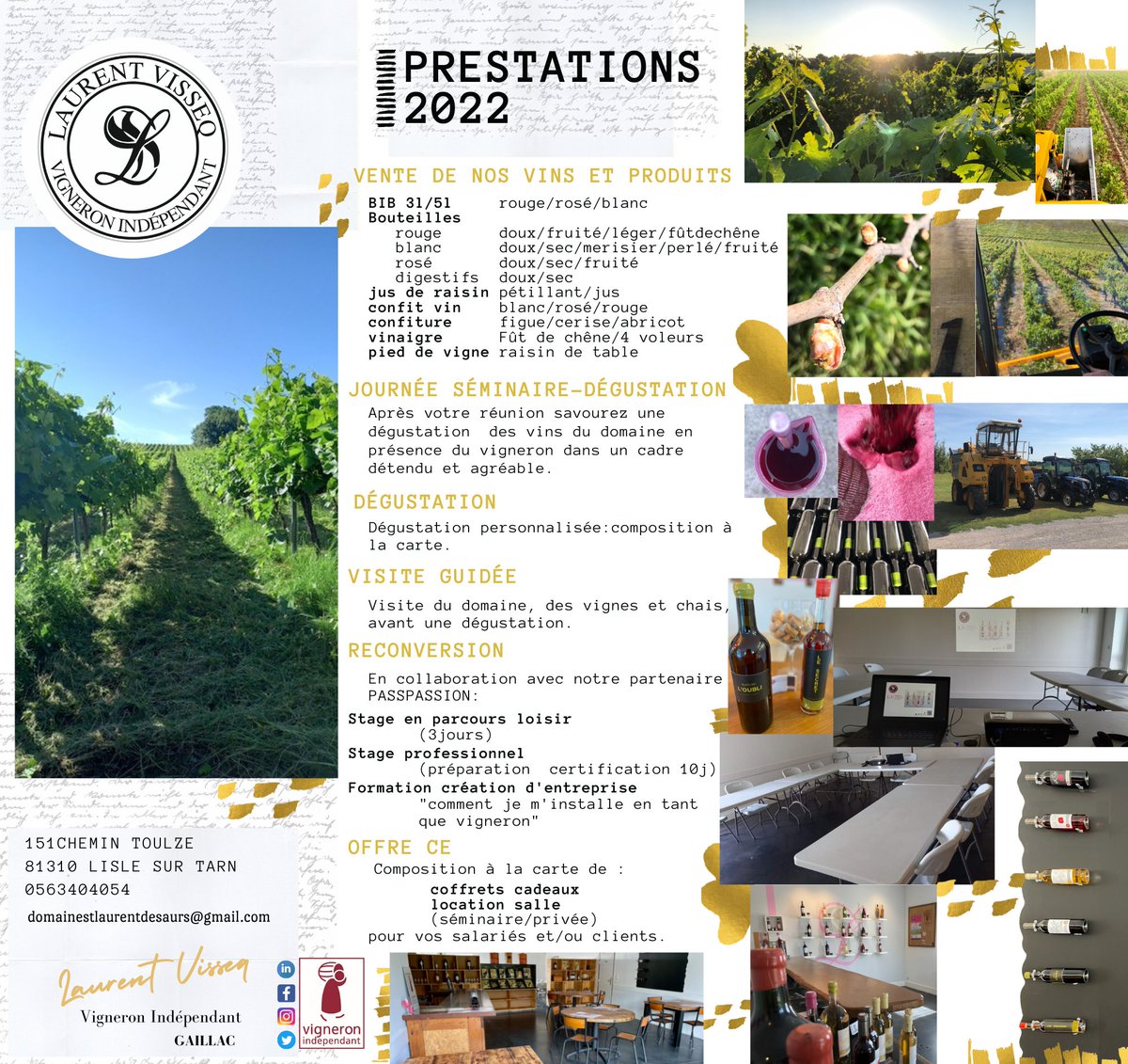 LaurentVisseq's tweet photo. [ ACTU / 🍇PRESTATIONS DU DOMAINE🍷 ]
📌 #ventes 👉#particulier #pro #pme #negociant #CE 
📌 #livraisons
📌 #degustation #visite #location 
📌 #stage #reconversion
📌 journée #seminaire 👉 #réunion #dégustation #repas
#vigne #vins #rouge #blanc #rose #sec #doux #perle #petillant https://t.co/NoLYMswBE3